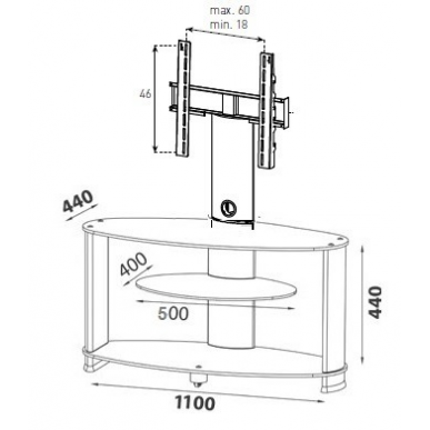 Стойка для ТВ Sonorous PL 2132 B HBLK